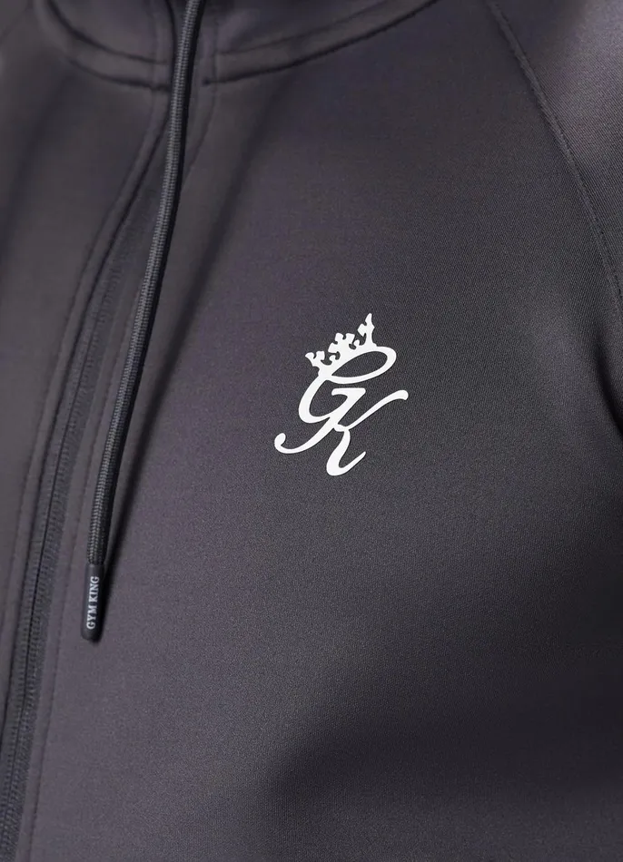Gym King Tracksuit Tops Men Core Plus Poly FZ Hood 8211 Graphite