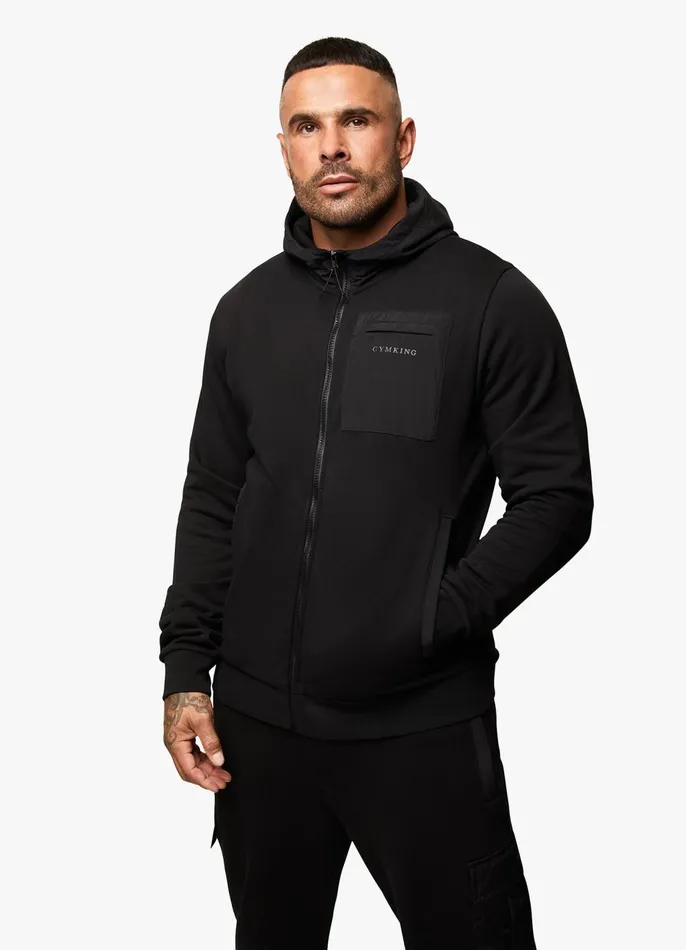 Gym King Tracksuit Tops Men Eclipse FZ Hood 8211 Black
