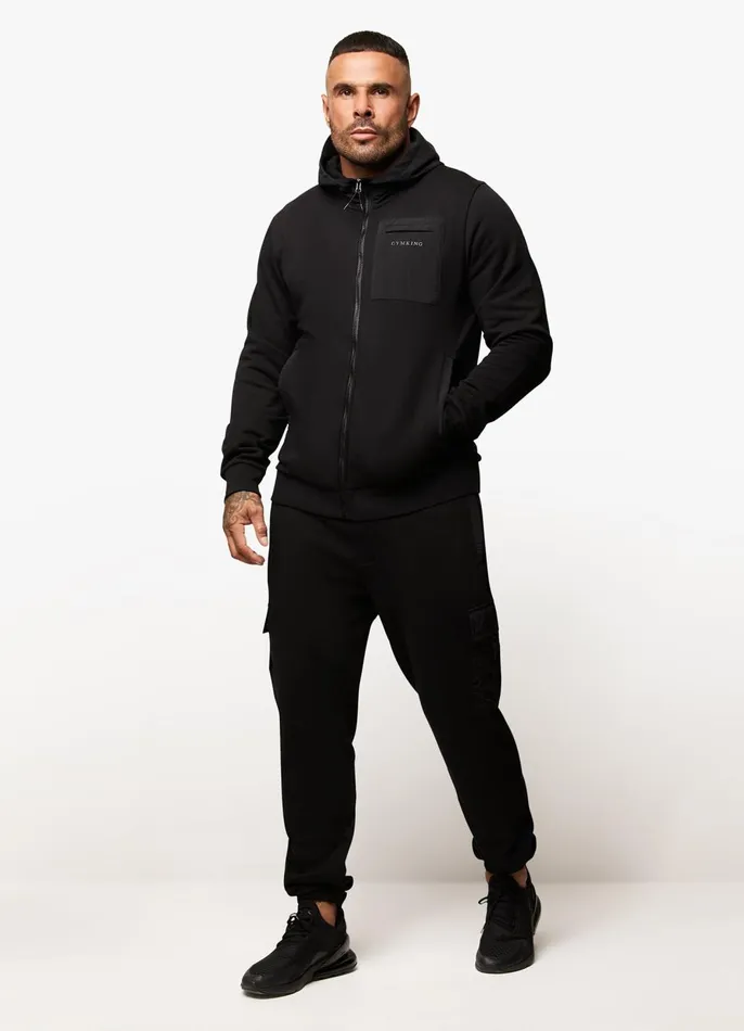 Gym King Tracksuit Tops Men Eclipse FZ Hood 8211 Black