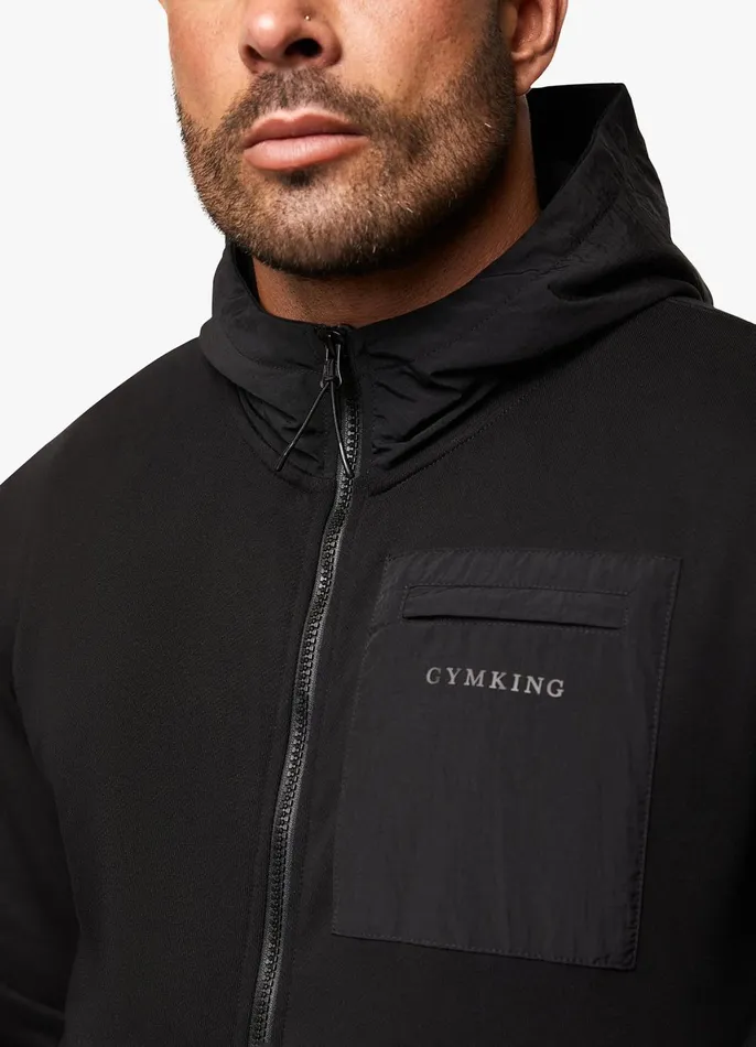 Gym King Tracksuit Tops Men Eclipse FZ Hood 8211 Black