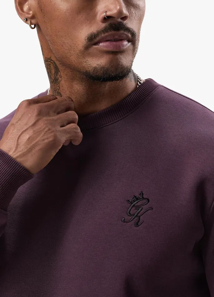 Gym King Tracksuits Men Fundamental Crew Tracksuit 8211 Deep Plum