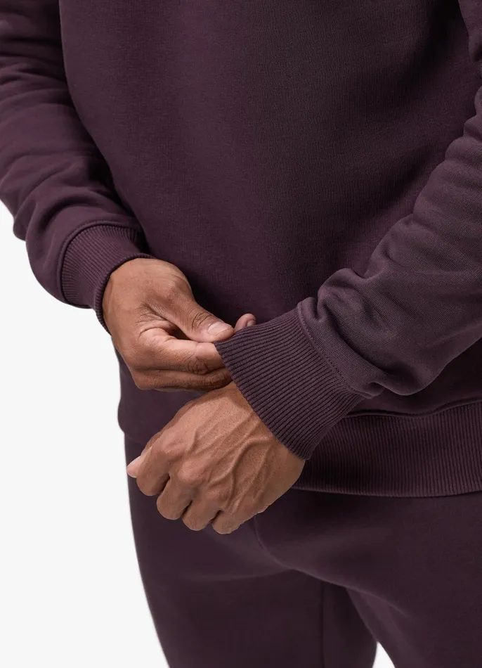 Gym King Tracksuits Men Fundamental Crew Tracksuit 8211 Deep Plum
