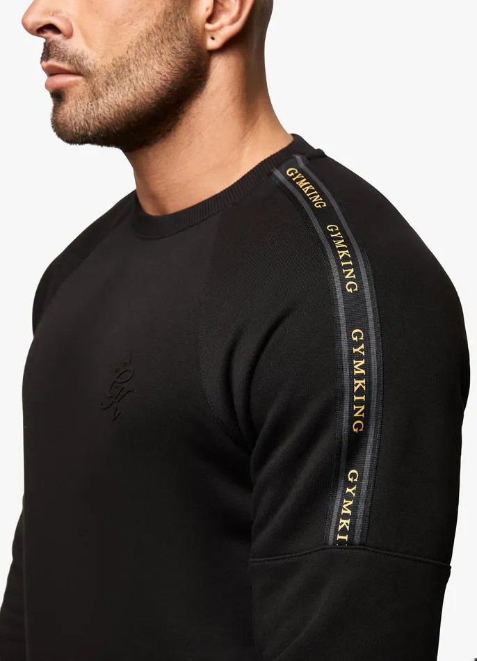 Gym King Tracksuits Men Premium Taped Tracksuit 8211 BlackGold