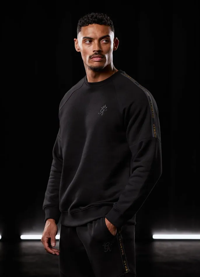 Gym King Tracksuits Men Premium Taped Tracksuit 8211 BlackGold