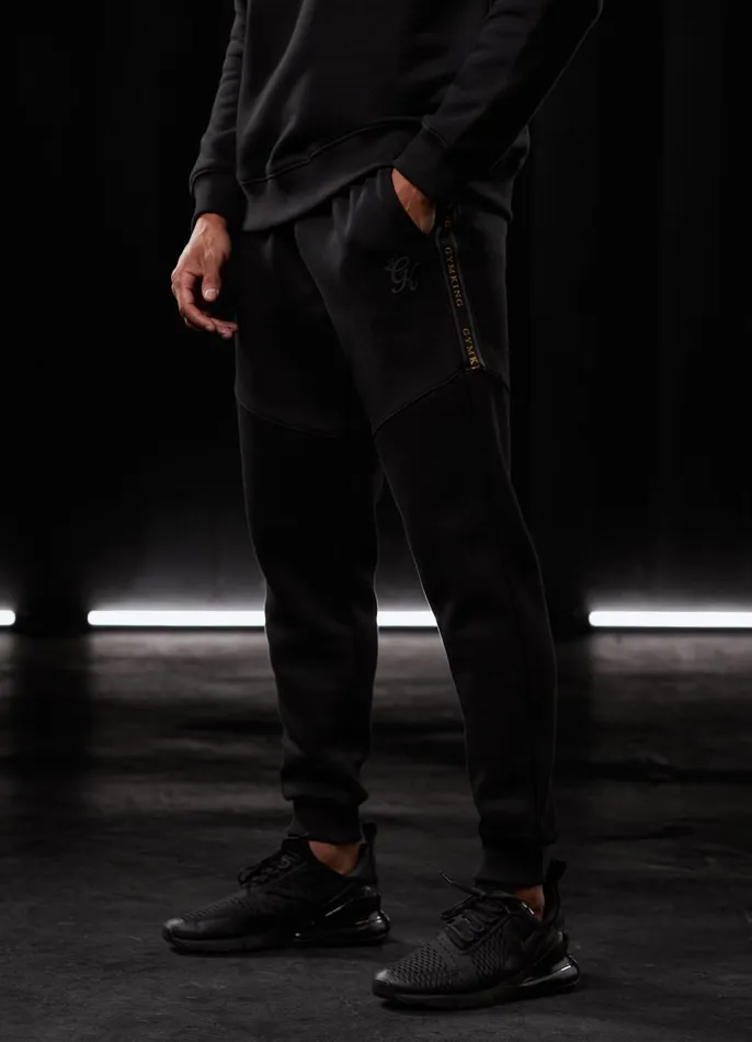 Gym King Tracksuits Men Premium Taped Tracksuit 8211 BlackGold