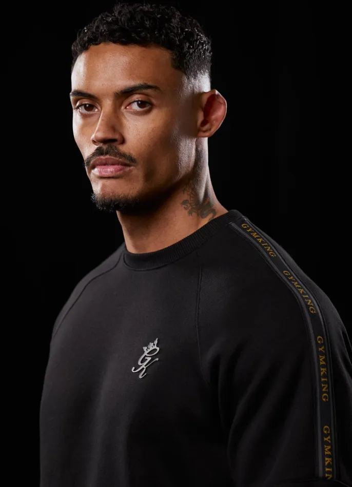Gym King Tracksuits Men Premium Taped Tracksuit 8211 BlackGold