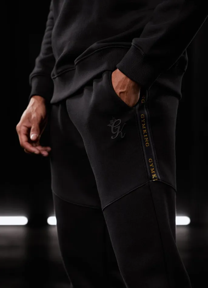 Gym King Tracksuits Men Premium Taped Tracksuit 8211 BlackGold