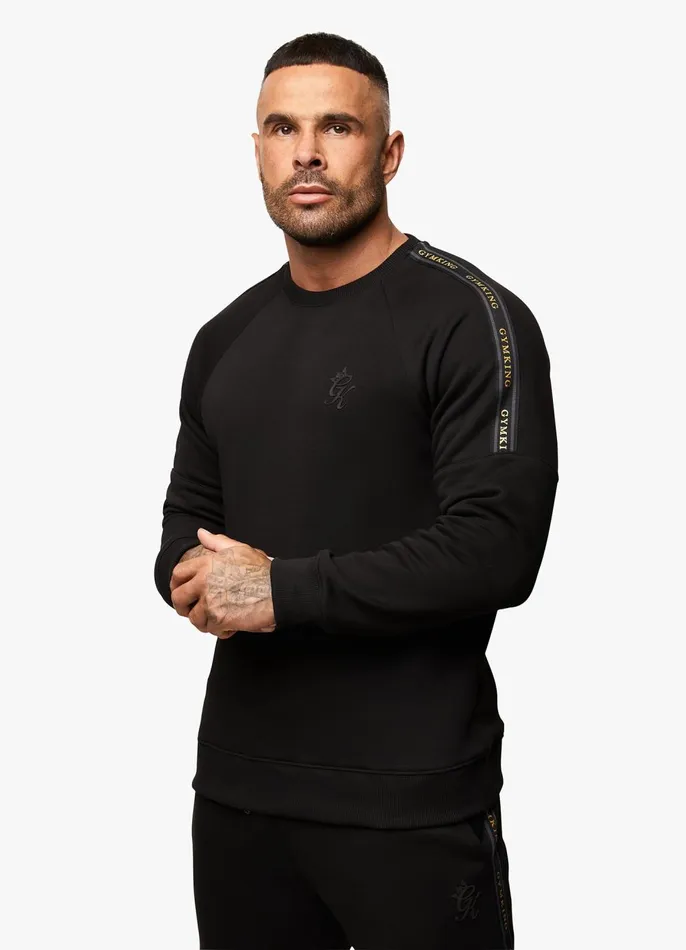 Gym King Tracksuits Men Premium Taped Tracksuit 8211 BlackGold