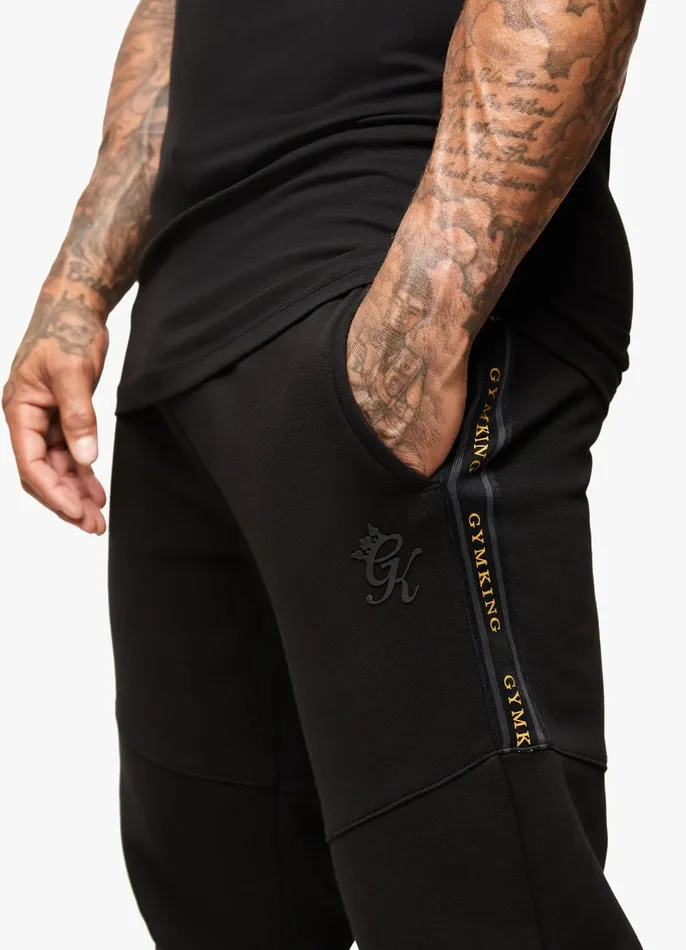 Gym King Tracksuits Men Premium Taped Tracksuit 8211 BlackGold