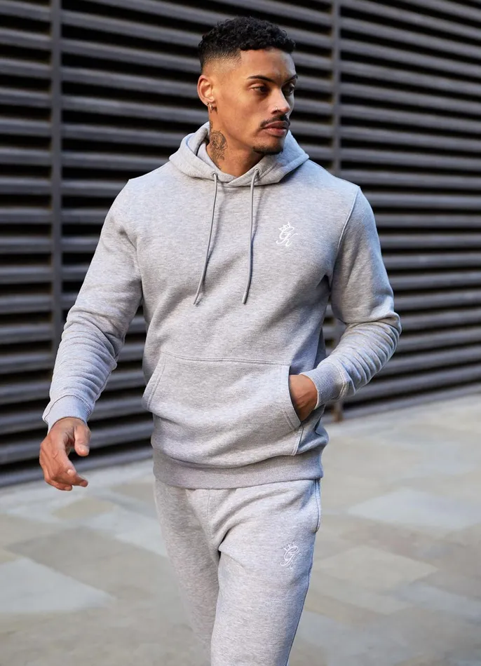 Gym King Twin Sets Men Fundamental Fleece Hood 8211 Grey Marl