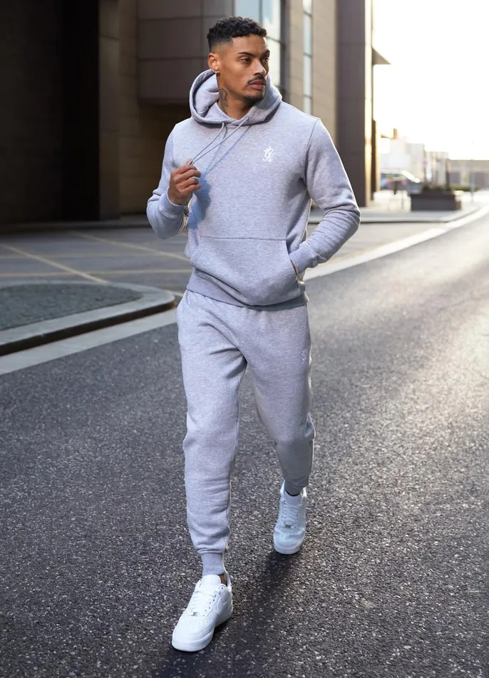 Gym King Twin Sets Men Fundamental Fleece Hood 8211 Grey Marl