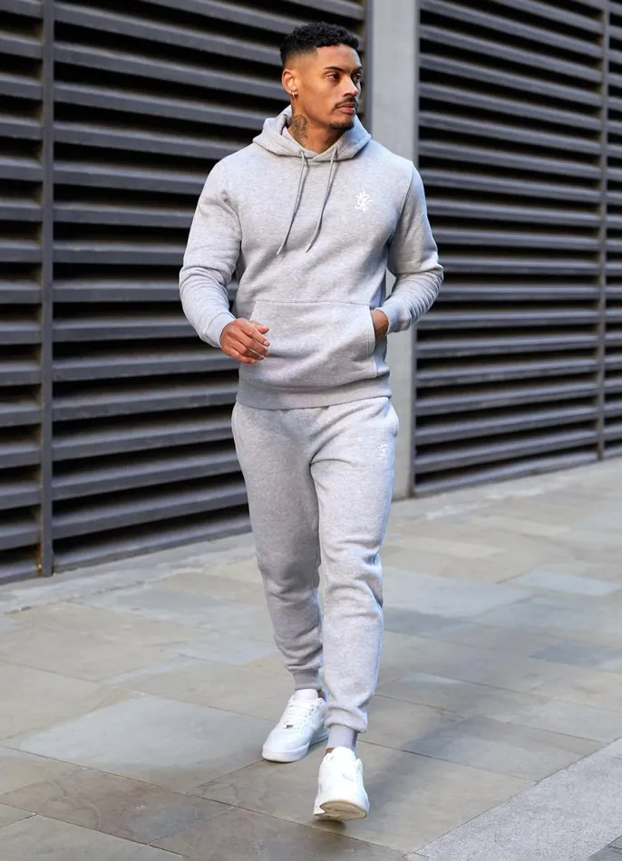 Gym King Twin Sets Men Fundamental Fleece Hood 8211 Grey Marl