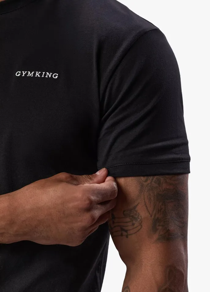 Gym King Twin Sets Men Linear Fundamental Tee 8211 Black