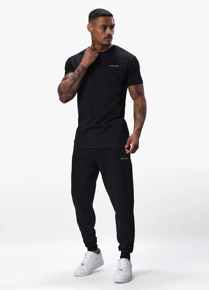 Gym King Twin Sets Men Linear Fundamental Tee 8211 Black