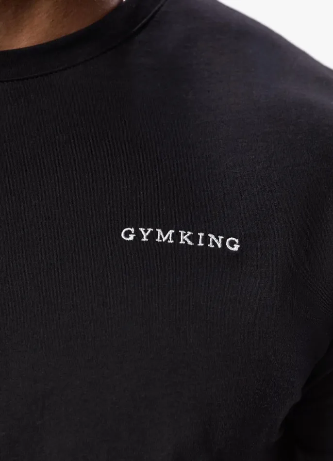 Gym King Twin Sets Men Linear Fundamental Tee 8211 Black