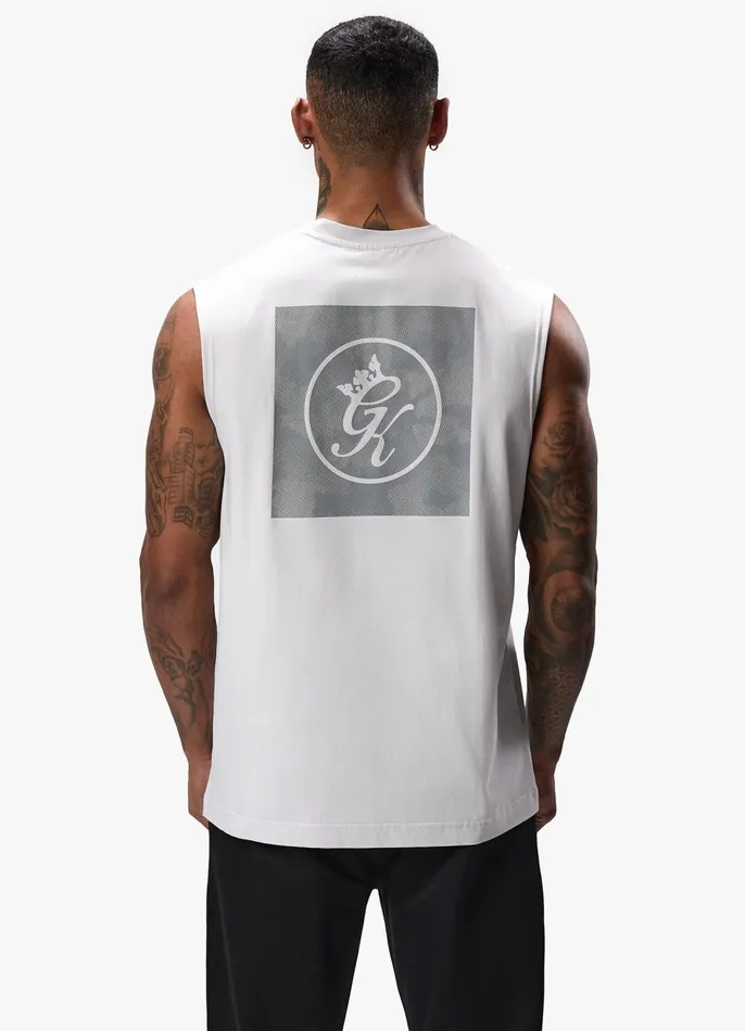 Gym King Vests Men Box Logo Jersey Vest 8211 Light Grey