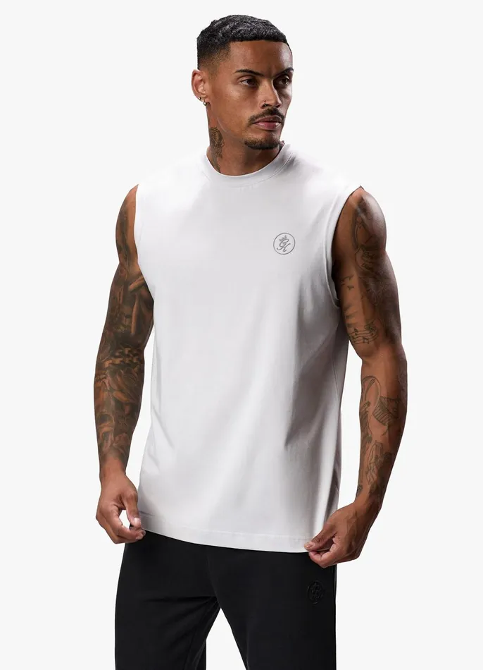 Gym King Vests Men Box Logo Jersey Vest 8211 Light Grey