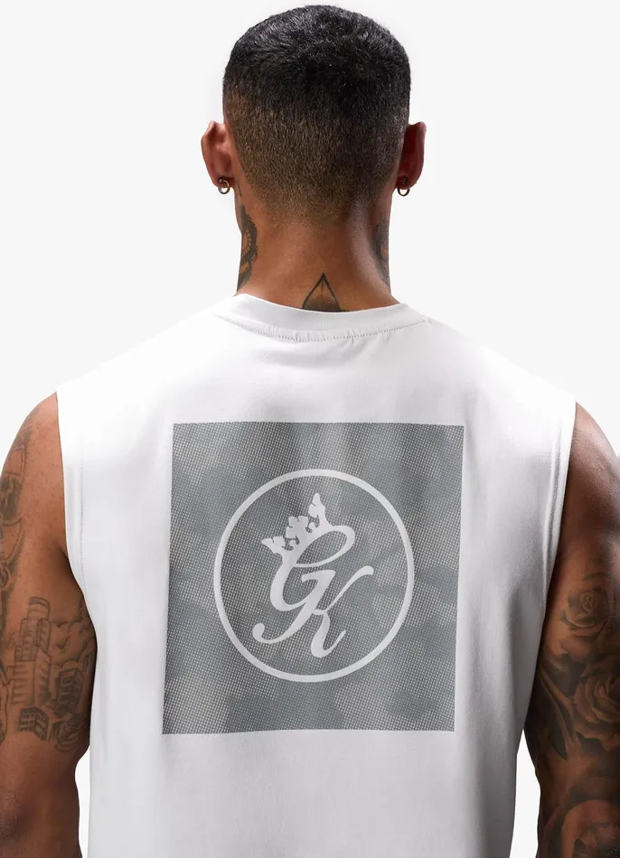 Gym King Vests Men Box Logo Jersey Vest 8211 Light Grey