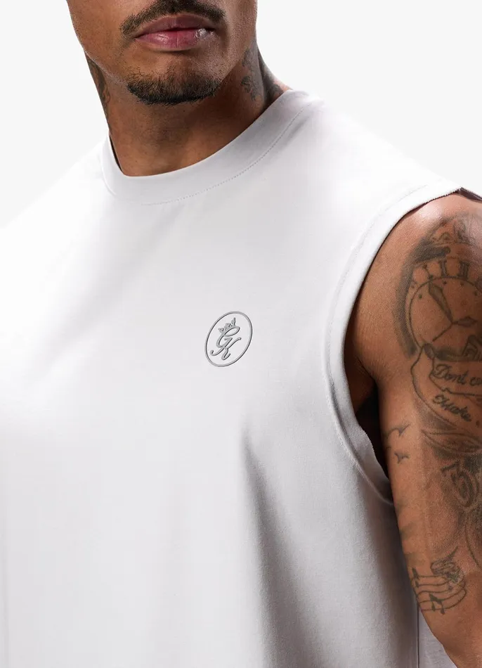 Gym King Vests Men Box Logo Jersey Vest 8211 Light Grey