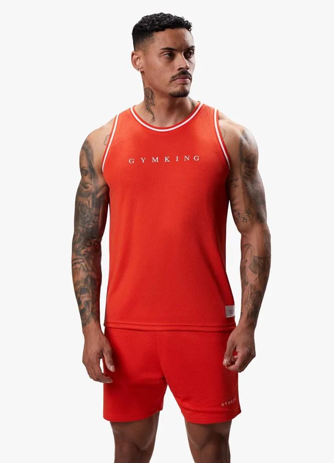 Gym King Vests Men Brooklyn Mesh Vest 8211 Chilli Red