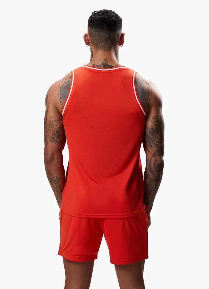 Gym King Vests Men Brooklyn Mesh Vest 8211 Chilli Red