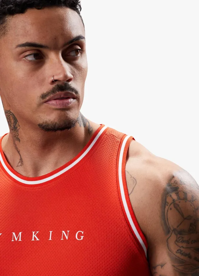 Gym King Vests Men Brooklyn Mesh Vest 8211 Chilli Red