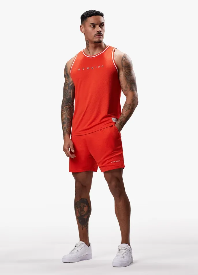 Gym King Vests Men Brooklyn Mesh Vest 8211 Chilli Red