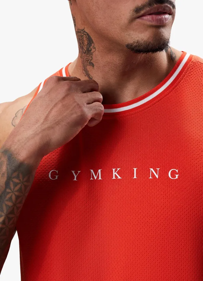 Gym King Vests Men Brooklyn Mesh Vest 8211 Chilli Red