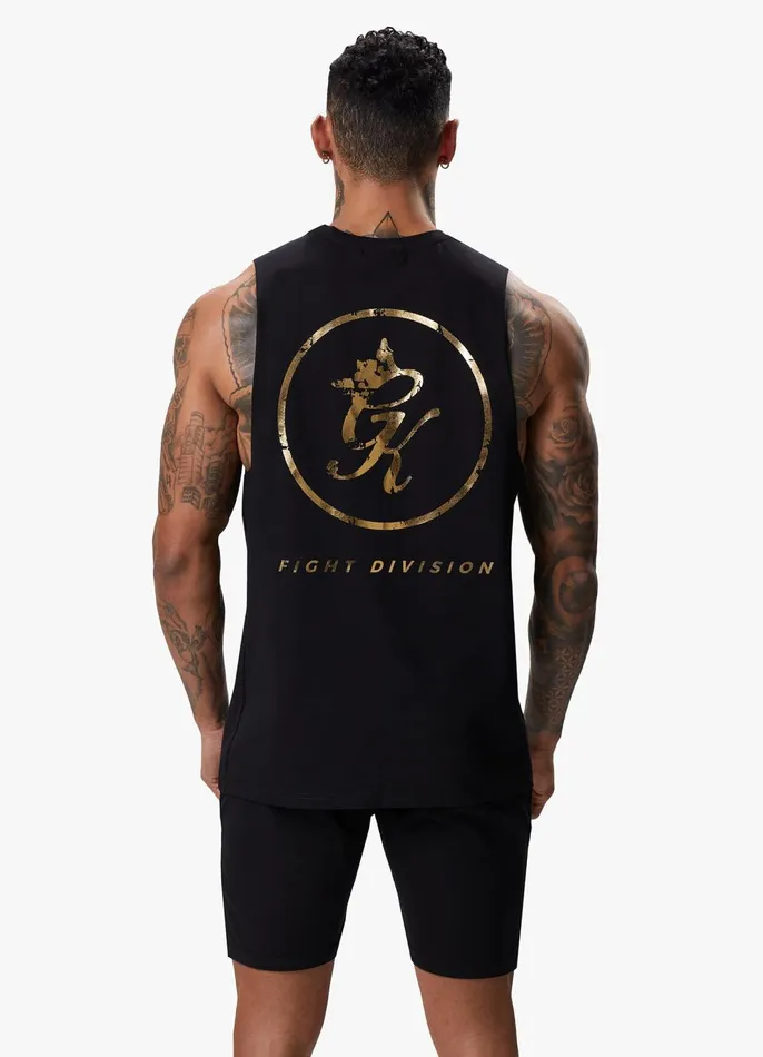 Gym King Vests Men Fight Division Vest 8211 BlackGold