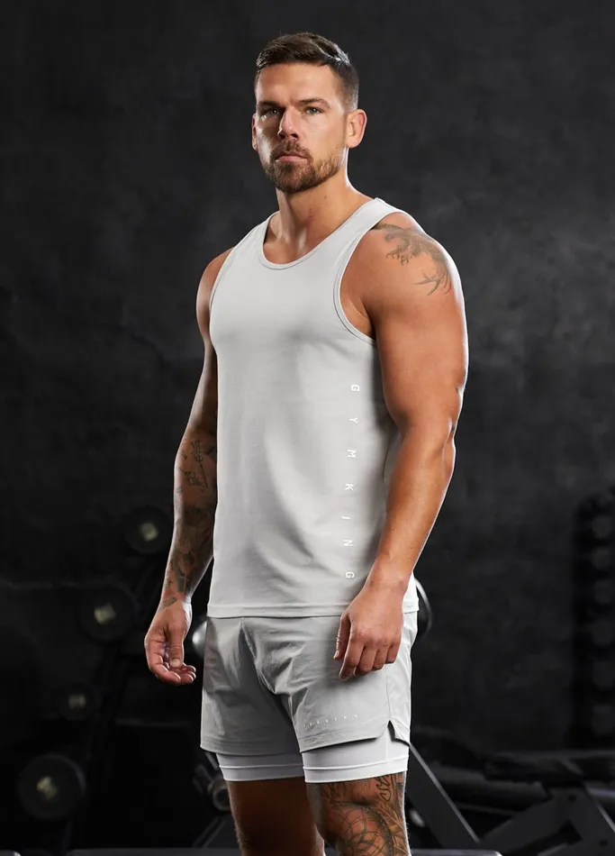 Gym King Vests Men Rebellion Vest 8211 Light Grey