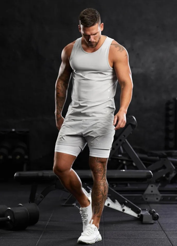 Gym King Vests Men Rebellion Vest 8211 Light Grey