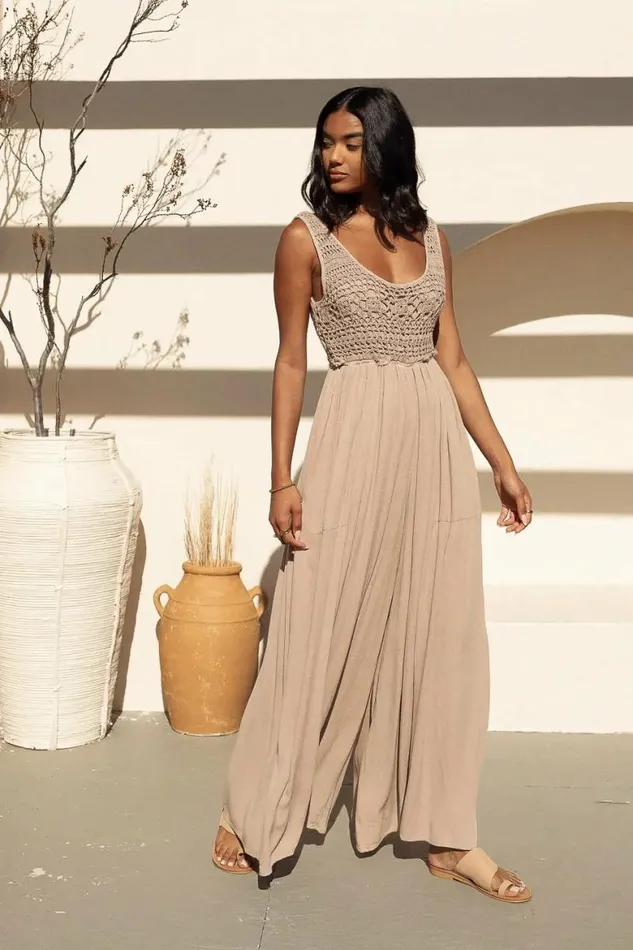 Hallie Jumpsuit In Mocha Mocha Women Bohme Jumpsuits and Overalls