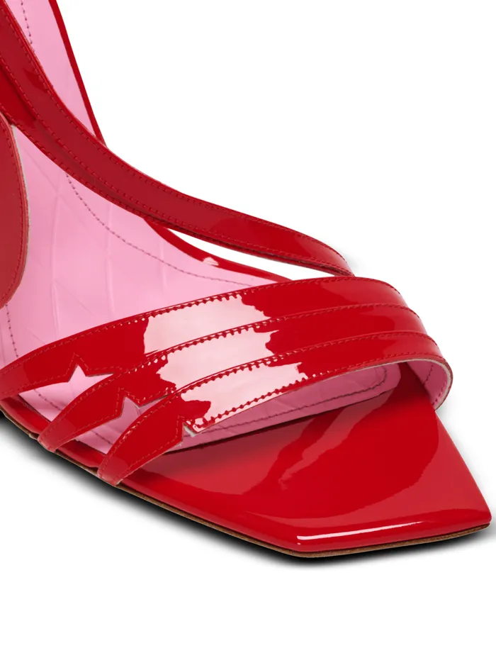 Heeled Eden Sandals In Patent Leather Red Women Balmain High Heels and Pumps