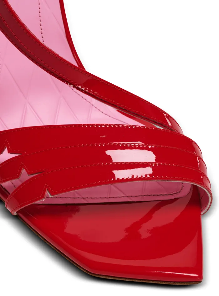 Heeled Eden Sandals In Patent Leather Red Women Balmain High Heels and Pumps