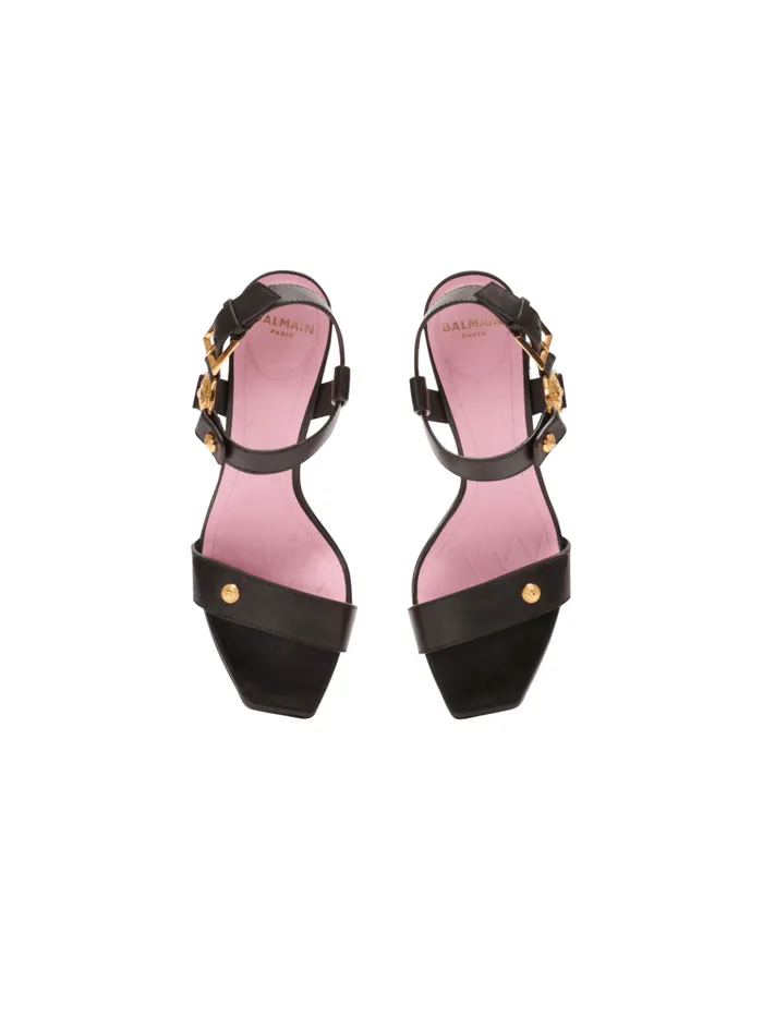 Heeled Eva Sandals In Calfskin Black Women Balmain High Heels and Pumps