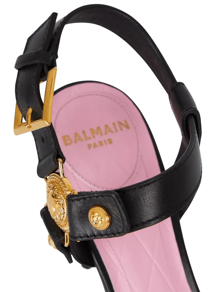 Heeled Eva Sandals In Calfskin Black Women Balmain High Heels and Pumps