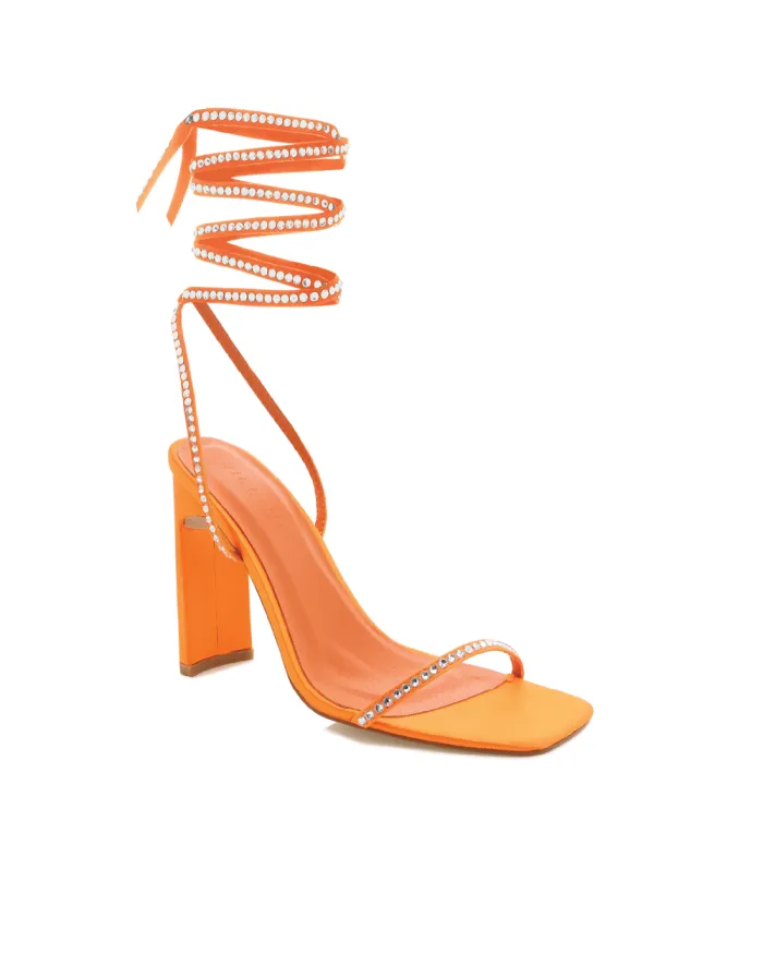 Heels Billini Block Heels HALEIGH TANGERINE SATINDIAMANTE