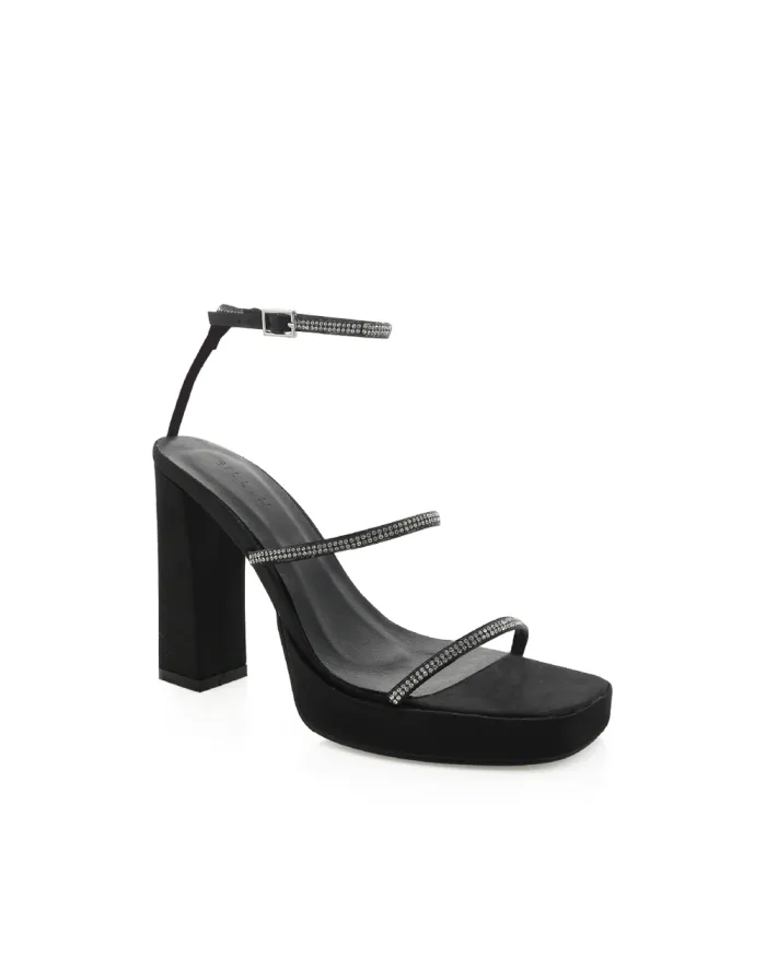Heels Billini Block Heels TALITA BLACK SATINDIAMANTE