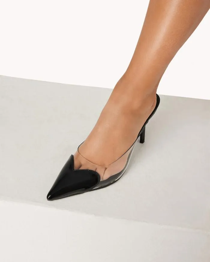 Heels Billini Stiletto Heels KARESS BLACK PATENTCLEAR