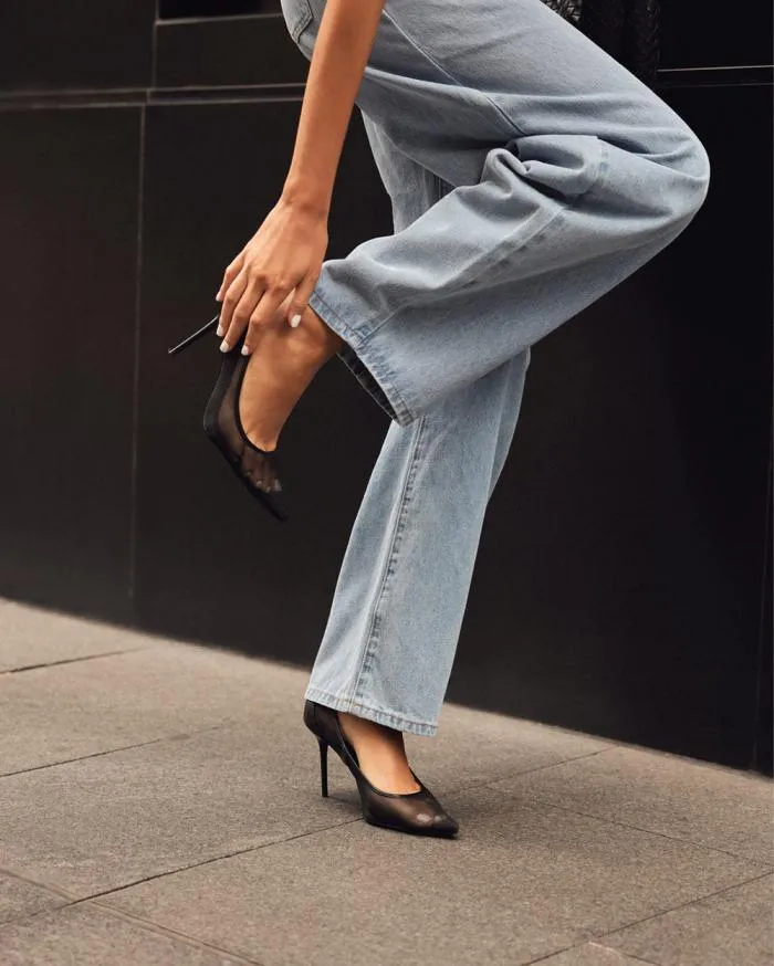 Heels Billini Stiletto Heels LEVA BLACK MESH