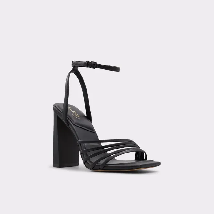 Heels Women ALDO Estela Black Strappy Heeled Sandal
