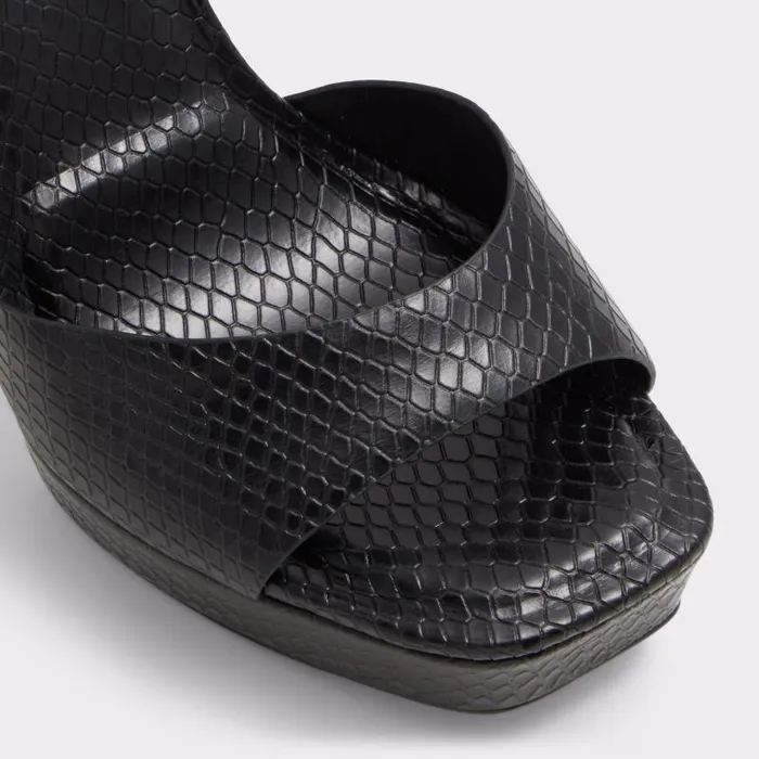 Heels Women ALDO Medusa Black Strappy Sandal