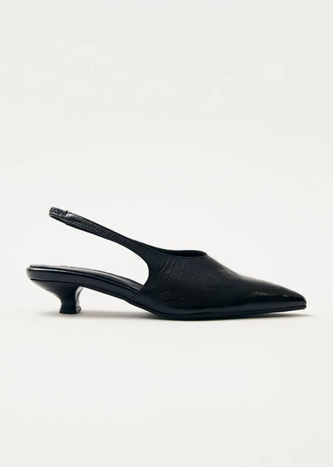 Heels Women ALOHAS Eros Black Leather Pumps
