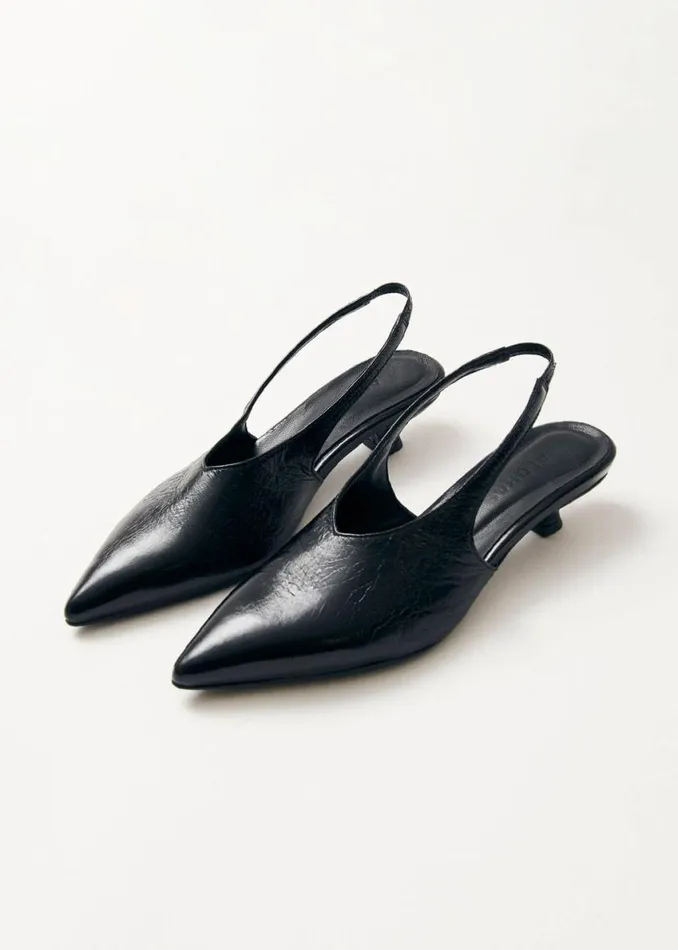 Heels Women ALOHAS Eros Black Leather Pumps