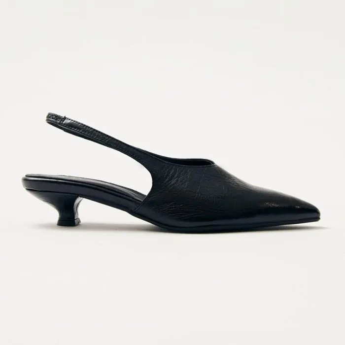 Heels Women ALOHAS Eros Black Leather Pumps