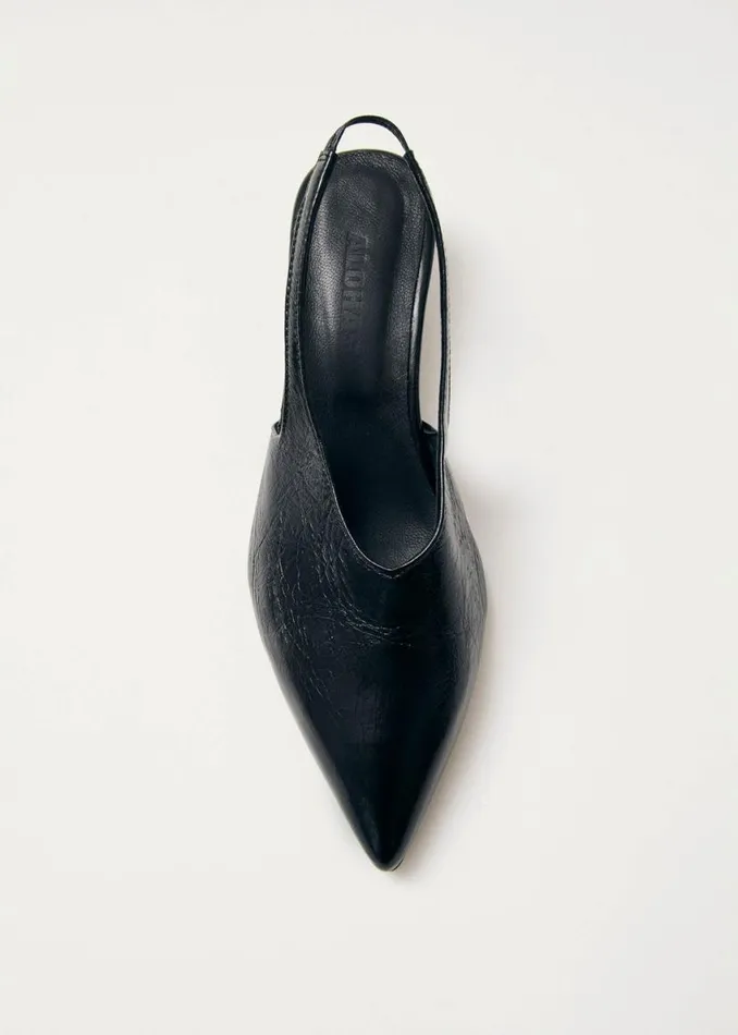 Heels Women ALOHAS Eros Black Leather Pumps