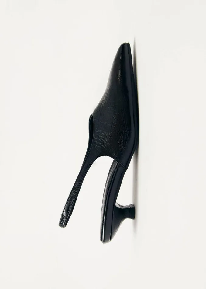 Heels Women ALOHAS Eros Black Leather Pumps