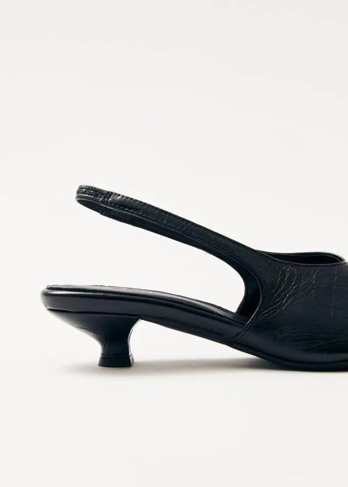 Heels Women ALOHAS Eros Black Leather Pumps