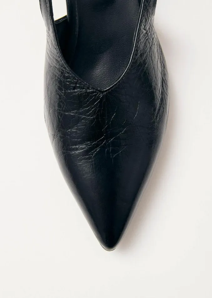 Heels Women ALOHAS Eros Black Leather Pumps