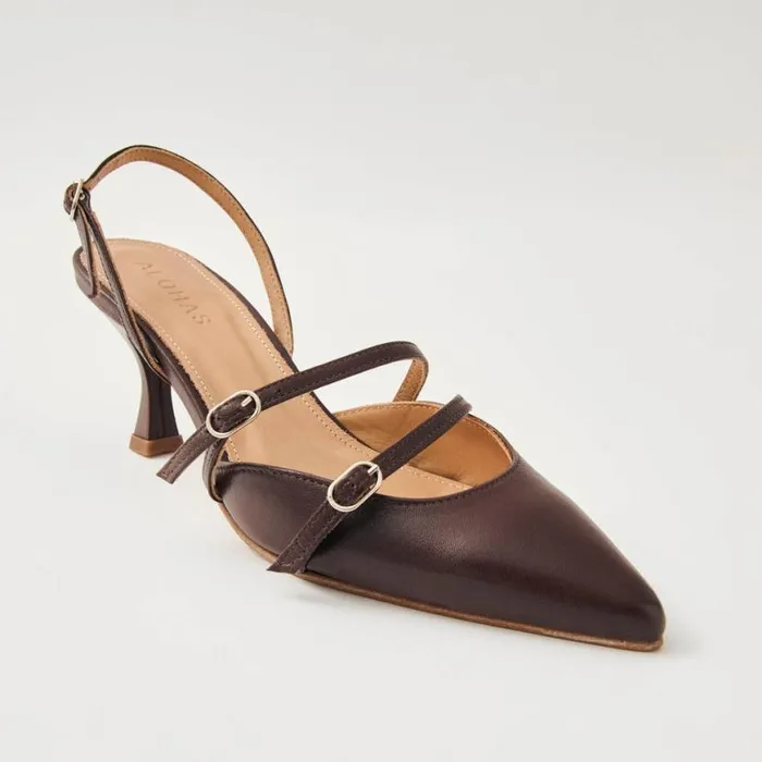 Heels Women ALOHAS Joelle Brown Leather Pumps